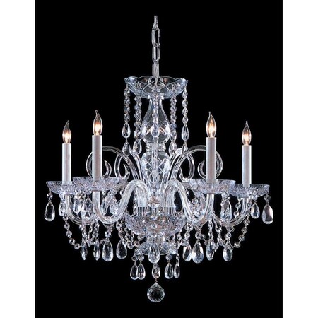 Crystorama Five Light Polished Chrome Up Chandelier 1005-CH-CL-MWP